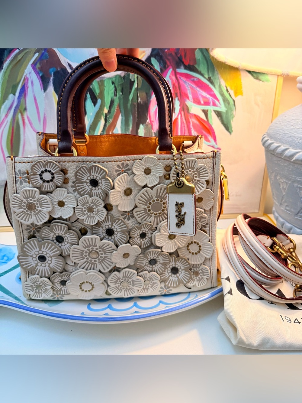 Preowned Authentic Collectible Coach 1941 Rogue 25 Tea Rose Chalk